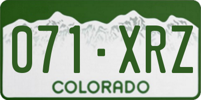 CO license plate 071XRZ