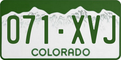 CO license plate 071XVJ
