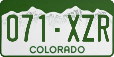 CO license plate 071XZR