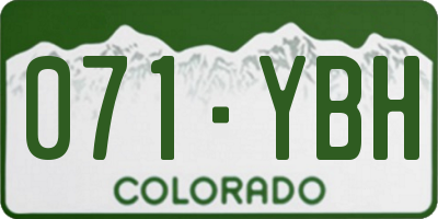 CO license plate 071YBH