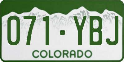 CO license plate 071YBJ