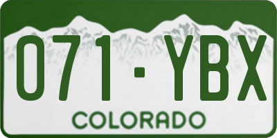 CO license plate 071YBX