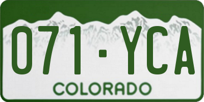 CO license plate 071YCA