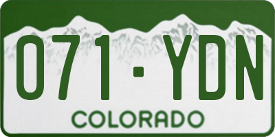 CO license plate 071YDN