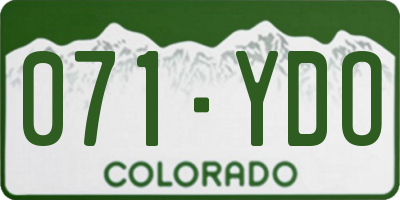CO license plate 071YDO