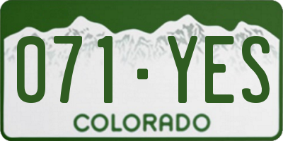 CO license plate 071YES