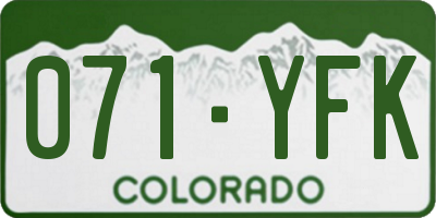 CO license plate 071YFK