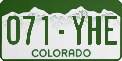 CO license plate 071YHE