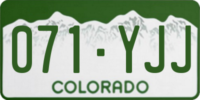 CO license plate 071YJJ