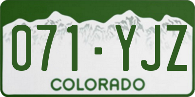 CO license plate 071YJZ