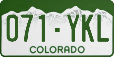 CO license plate 071YKL