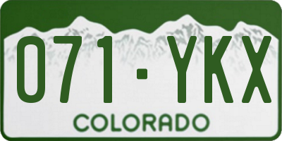 CO license plate 071YKX