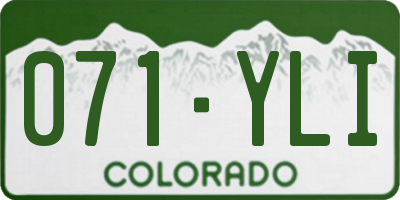 CO license plate 071YLI