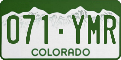 CO license plate 071YMR
