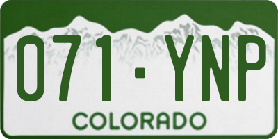 CO license plate 071YNP
