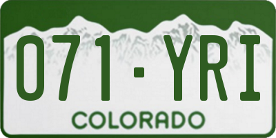 CO license plate 071YRI