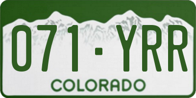 CO license plate 071YRR
