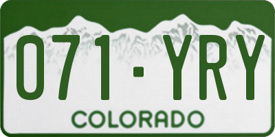 CO license plate 071YRY