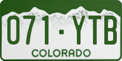 CO license plate 071YTB