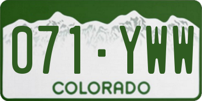 CO license plate 071YWW