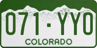 CO license plate 071YYO
