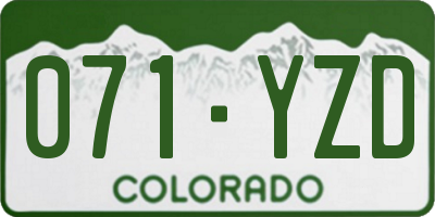 CO license plate 071YZD
