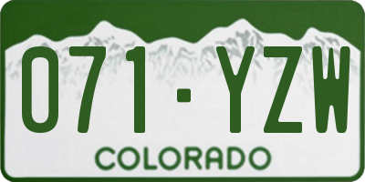 CO license plate 071YZW