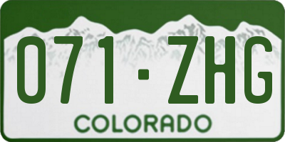 CO license plate 071ZHG
