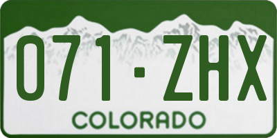 CO license plate 071ZHX