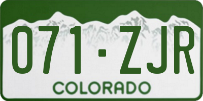 CO license plate 071ZJR