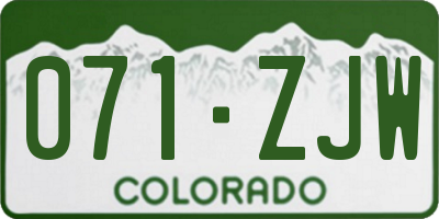 CO license plate 071ZJW
