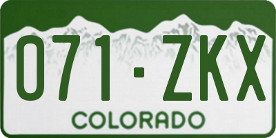 CO license plate 071ZKX