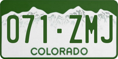 CO license plate 071ZMJ