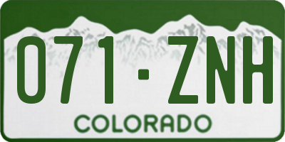 CO license plate 071ZNH