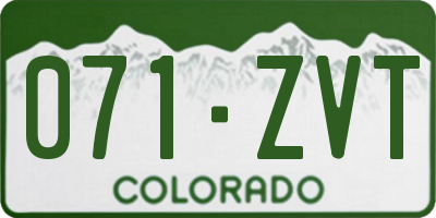 CO license plate 071ZVT