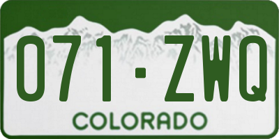 CO license plate 071ZWQ