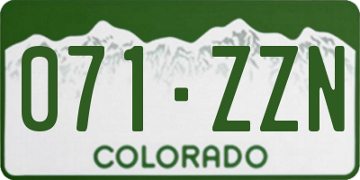 CO license plate 071ZZN