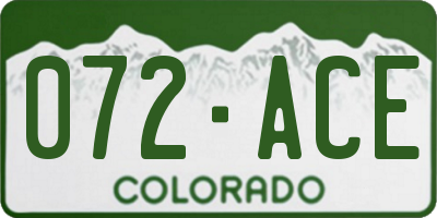 CO license plate 072ACE