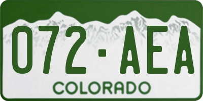 CO license plate 072AEA