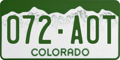CO license plate 072AOT