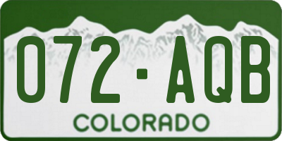 CO license plate 072AQB