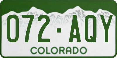 CO license plate 072AQY