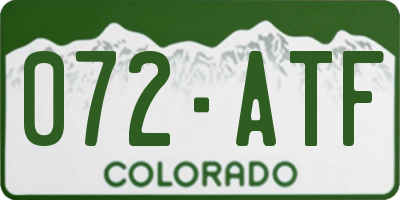 CO license plate 072ATF