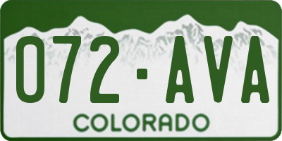 CO license plate 072AVA
