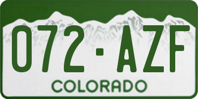 CO license plate 072AZF