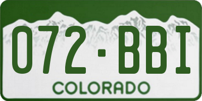 CO license plate 072BBI