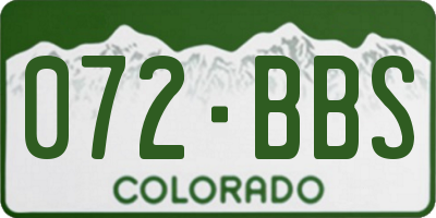 CO license plate 072BBS