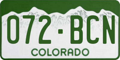 CO license plate 072BCN