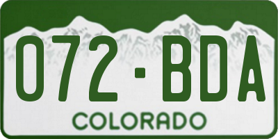 CO license plate 072BDA