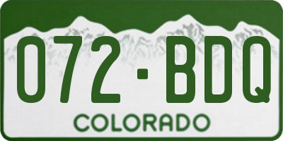 CO license plate 072BDQ